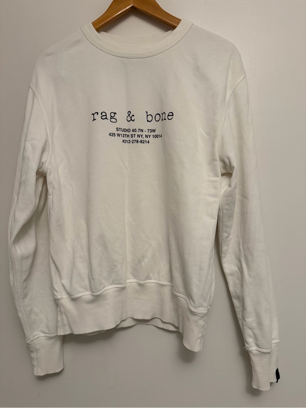 rag & bone Cream Logo Crew Sweatshirt